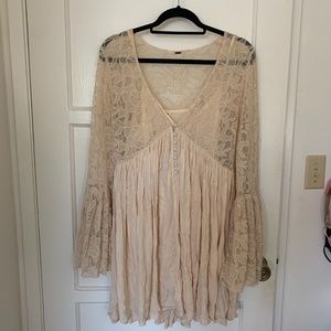 Free People Cream Lace Dress